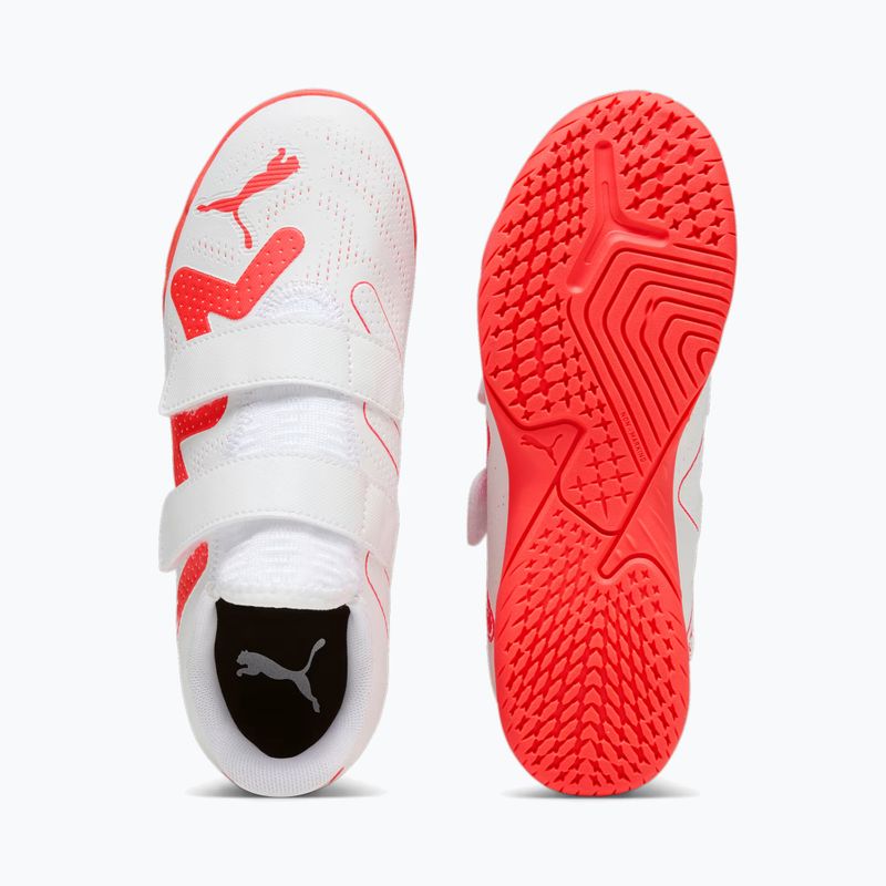PUMA Future Play IT V Jr ghete de fotbal pentru copii puma white/fire orchid 13