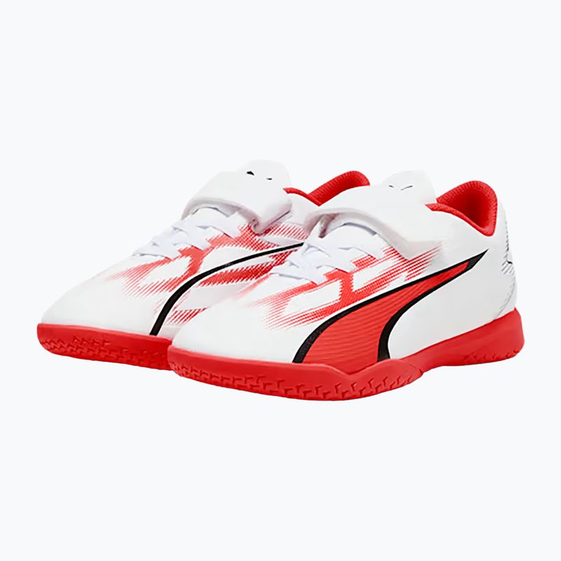 PUMA Ultra Play IT V Jr ghete de fotbal pentru copii puma alb/puma negru/fire orchid