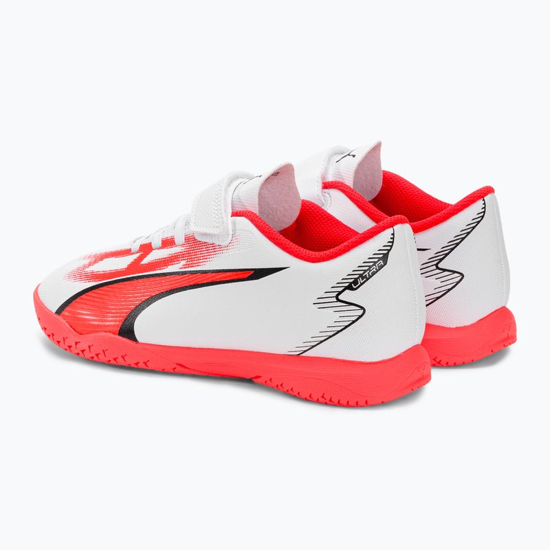 PUMA Ultra Play IT V Jr ghete de fotbal pentru copii puma alb/puma negru/fire orchid