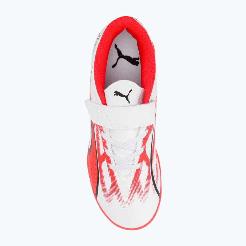 PUMA Ultra Play IT V Jr ghete de fotbal pentru copii puma alb/puma negru/fire orchid