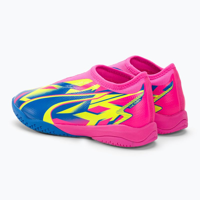 PUMA Ultra Match LL Energy Energy IT+Mid Jr ghete de fotbal pentru copii roz luminos/albastru ultra/albastru/galben alert 3