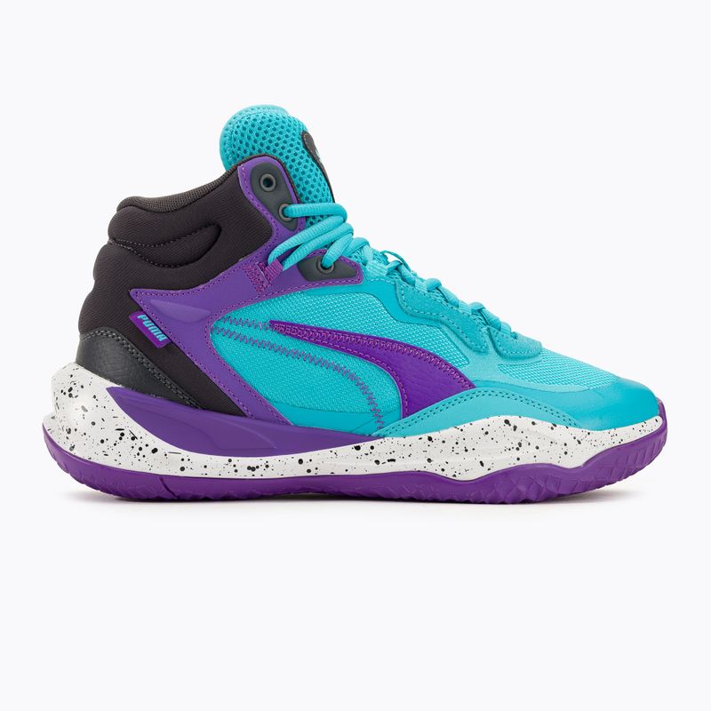 Pantofi de baschet pentru bărbați PUMA Playmaker Pro Mid purpuriu glimmer/bright aqua/strong gray/white 2