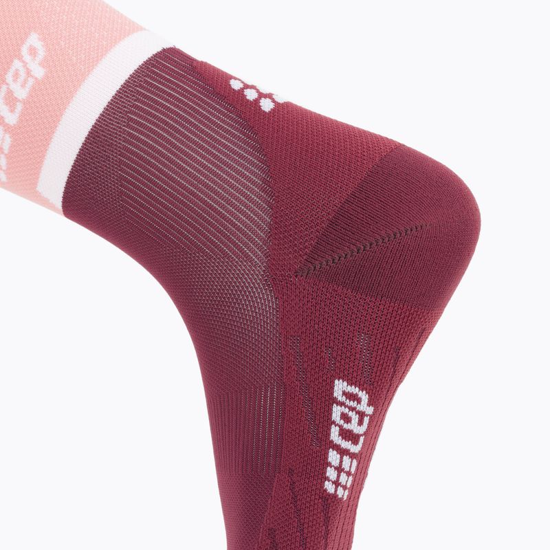 Șosete compresive de alergat pentru femei CEP 4.0 Mid Cut rose/dark red 4