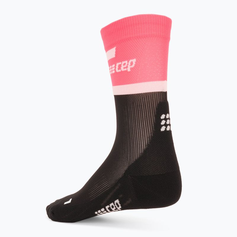 Șosete compresive de alergat pentru femei CEP 4.0 Mid Cut pink/black 2