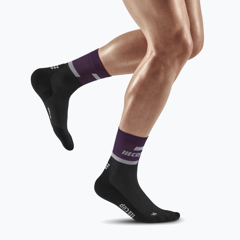 Șosete compresive de alergat pentru bărbați CEP 4.0 Mid Cut violet/black