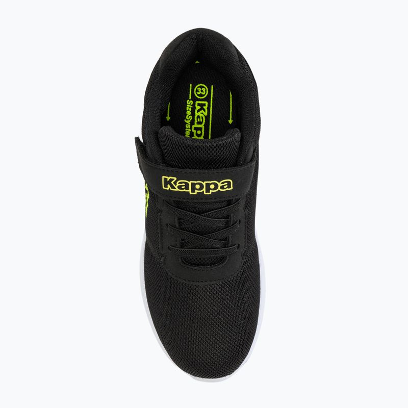 Pantofi pentru copii Kappa Tulasa negru/lime 5