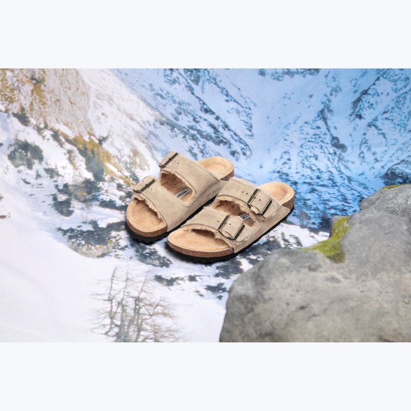 Papuci BIRKENSTOCK Arizona Shearling SL Regular taupe 11