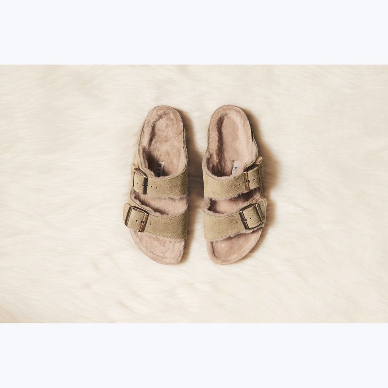 Papuci BIRKENSTOCK Arizona Shearling SL Regular taupe 12