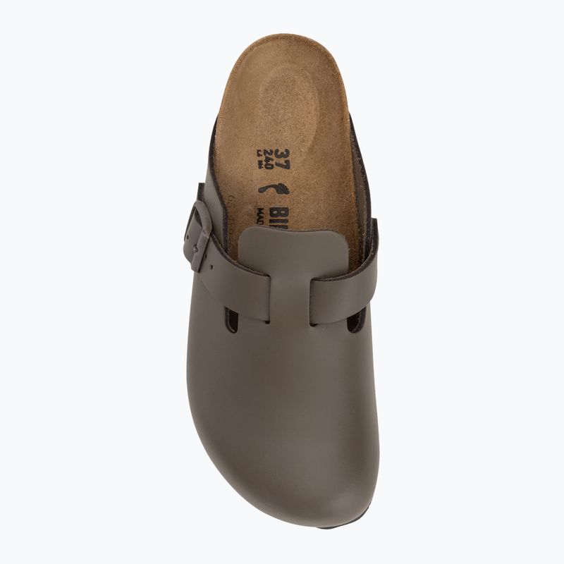 Papuci BIRKENSTOCK Boston NL Narrow smooth leather concrete gray 5