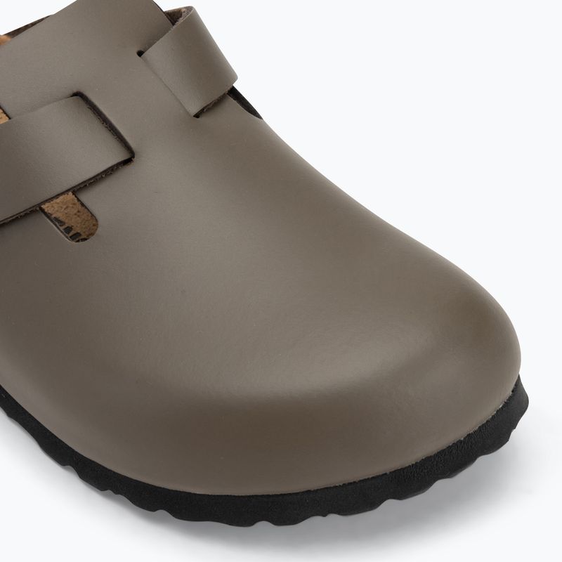 Papuci BIRKENSTOCK Boston NL Narrow smooth leather concrete gray 7
