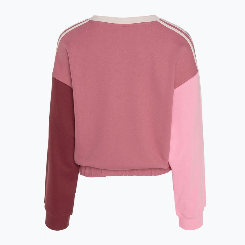 Hanorac pentru femei adidas Essentials 3-Stripes Crop pink strata/shadow red/bliss pink/wonder quartz 2