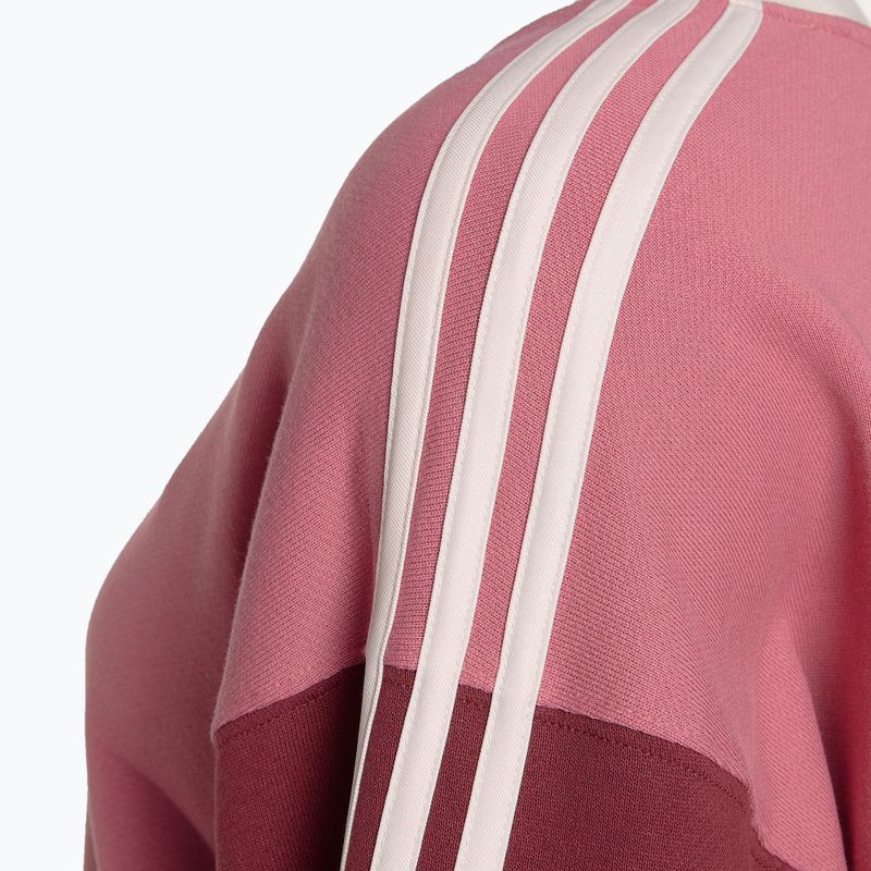 Hanorac pentru femei adidas Essentials 3-Stripes Crop pink strata/shadow red/bliss pink/wonder quartz 3