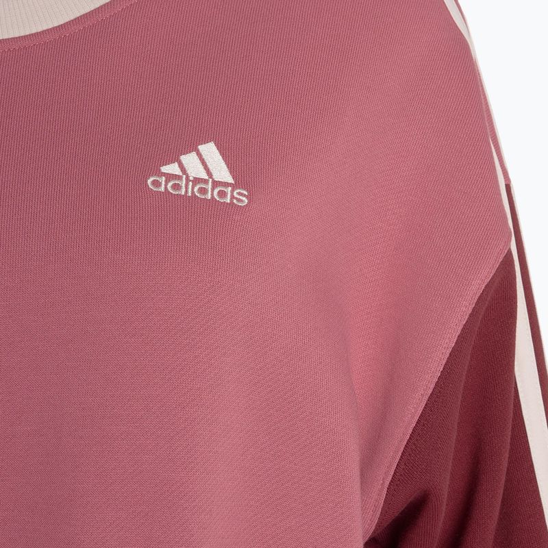 Hanorac pentru femei adidas Essentials 3-Stripes Crop pink strata/shadow red/bliss pink/wonder quartz 4