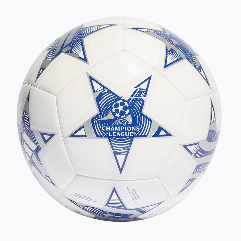 Minge de fotbal adidas UCL Club 23/24 white/iron metallic/shock purple/bright cyan rozmiar 4
