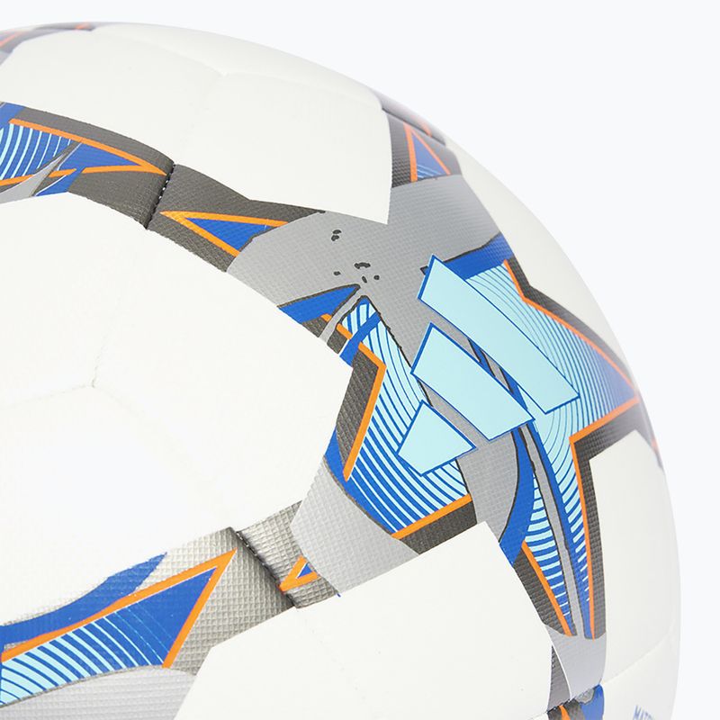 Minge de fotbal adidas UCL Training 23/24 white/silver metallic/bright cyan/royal mărime 4 4