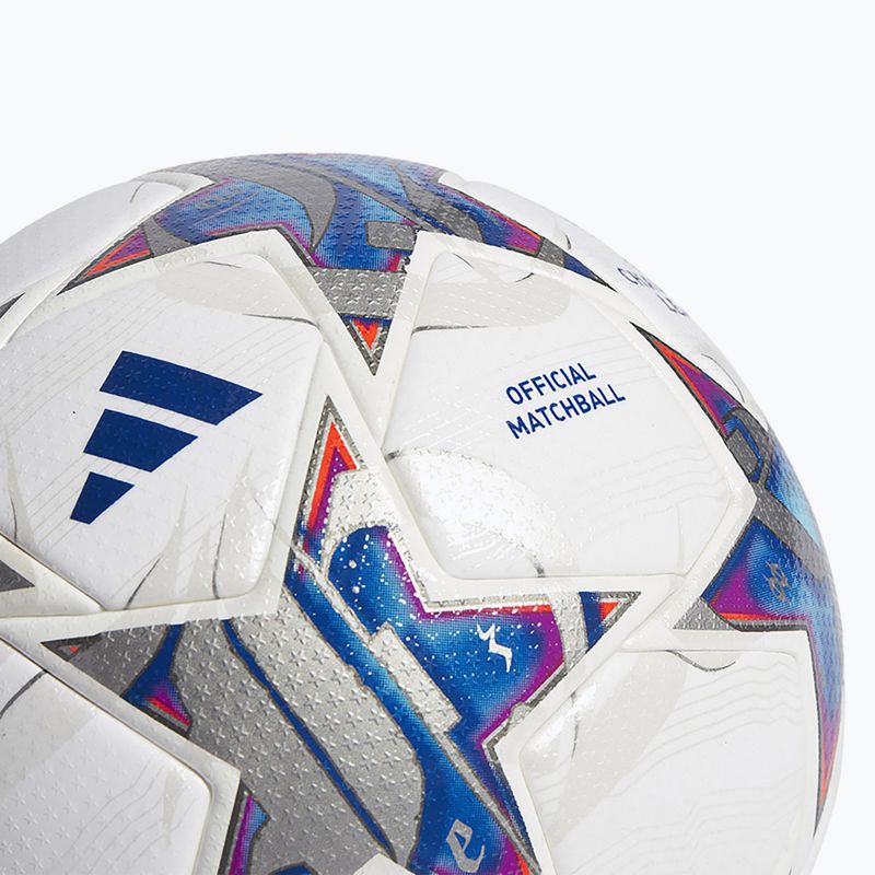 Minge de fotbal adidas UCL PRO 23/24 white/silver metallic/bright cyan/royal blue rozmiar 5 4