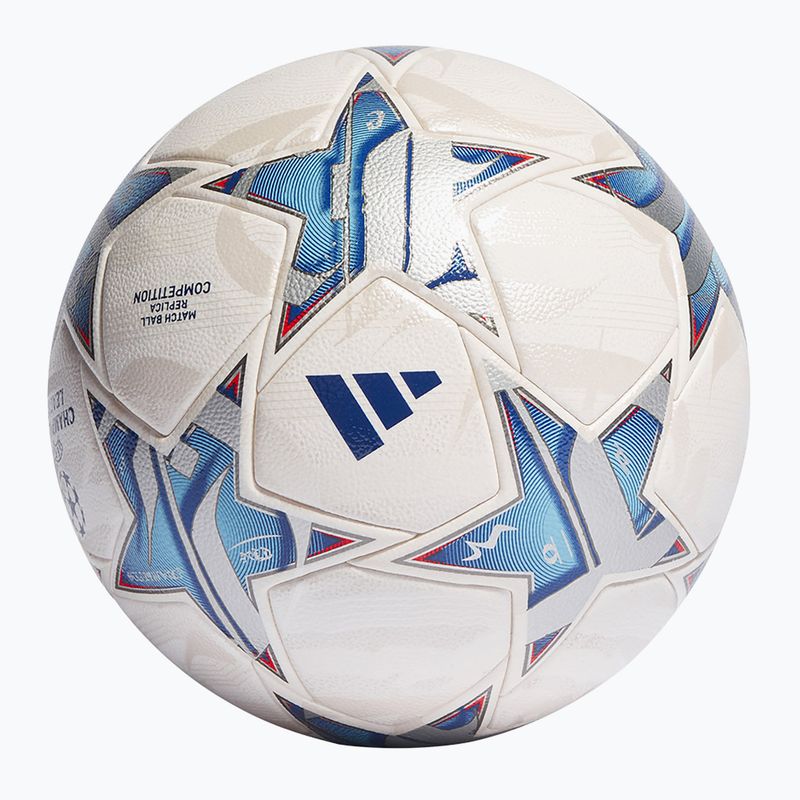 Minge de fotbal adidas UCL Competition 23/24 white/silver metallic/bright cyan/royal mărime 5 2