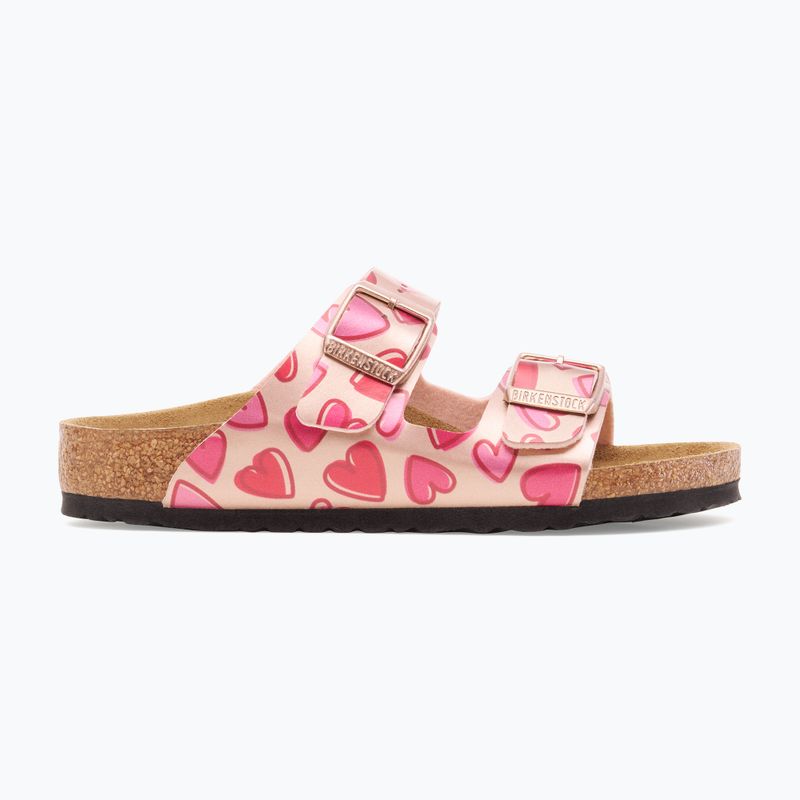Papuci pentru copii BIRKENSTOCK Arizona Birko-Flor Narrow electric metallic copper hearts 2