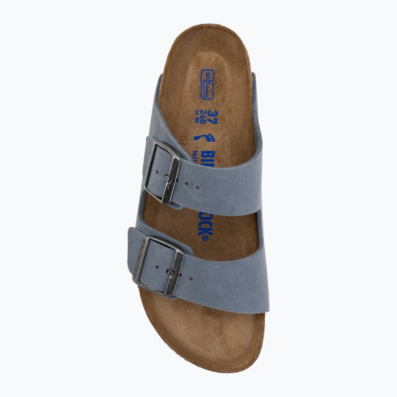 Șlapi BIRKENSTOCK Arizona Soft Footbed Oiled Leather Narrow elemental blue 5