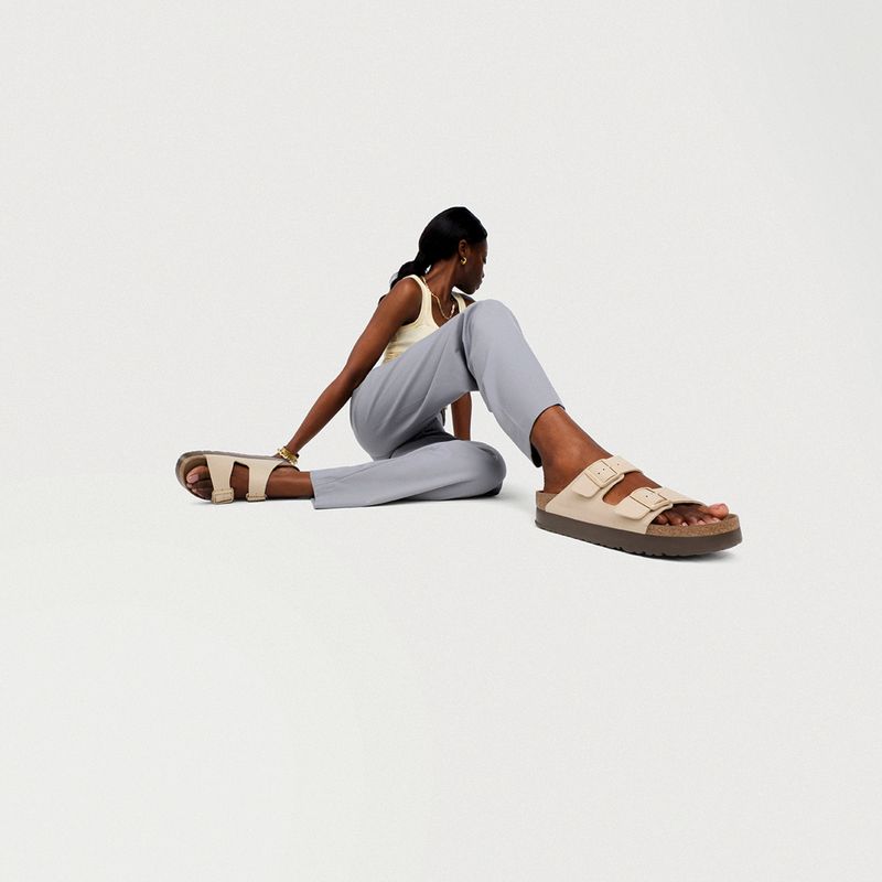 Klapki BIRKENSTOCK x Papillio Arizona Flex Platform Birko-Flor Narrow sandcastle 6