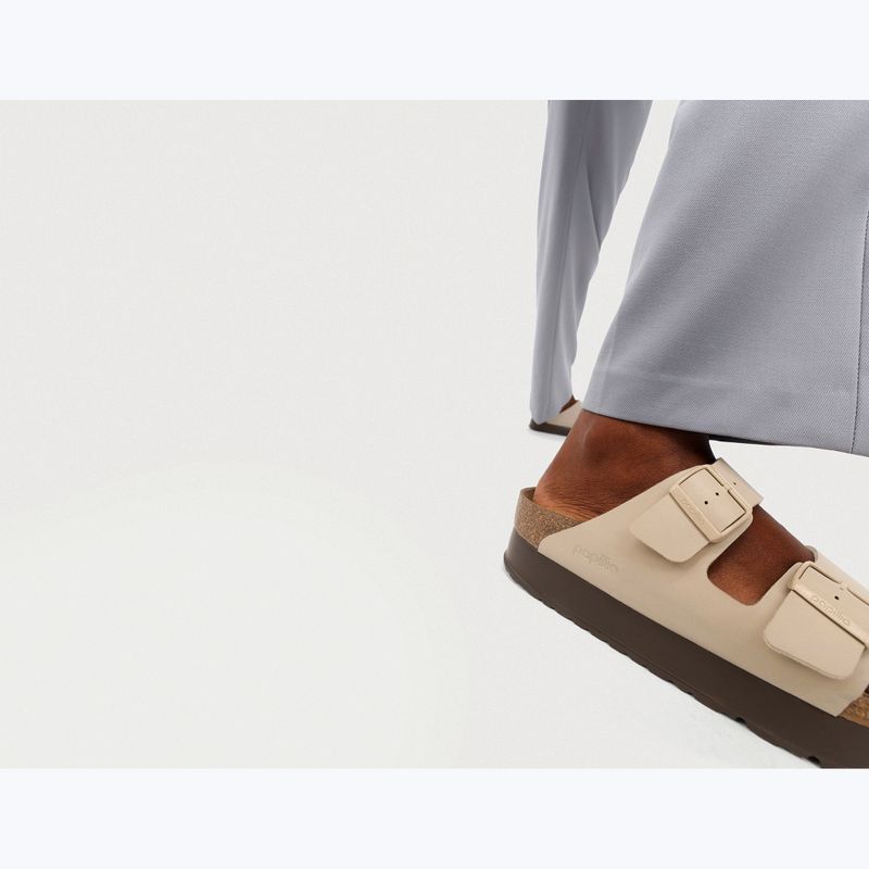 Klapki BIRKENSTOCK x Papillio Arizona Flex Platform Birko-Flor Narrow sandcastle 8