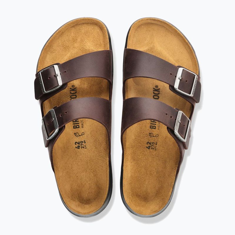 Șlapi pentru bărbați BIRKENSTOCK Arizona Crosstown Oiled Leather Regular habana/black 4