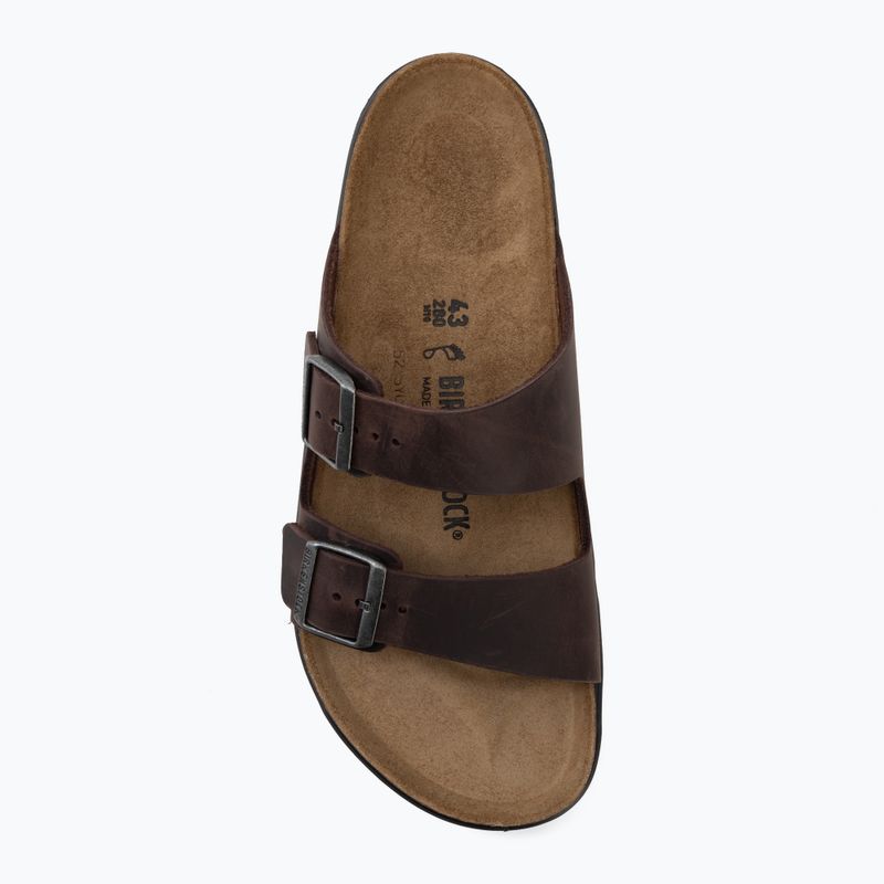 Șlapi pentru bărbați BIRKENSTOCK Arizona Crosstown Oiled Leather Regular habana/black 5