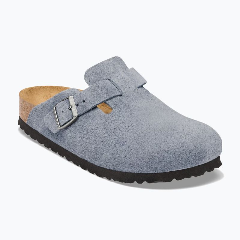 Șlapi BIRKENSTOCK Boston Suede Leather stone blue