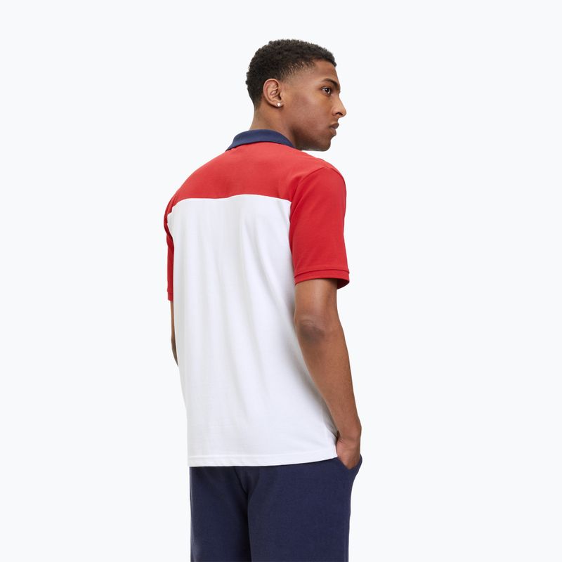 Tricou polo pentru bărbați FILA Lianshan Blocked bright white-true red 3