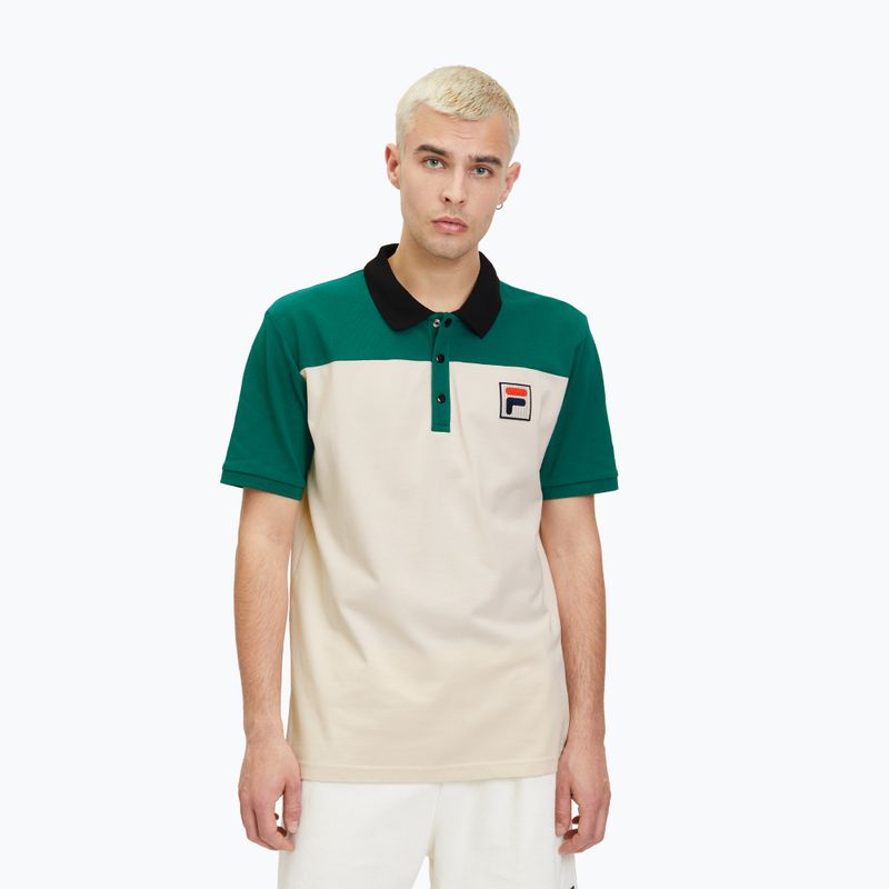 Tricou polo pentru bărbați FILA Lianshan Blocked antique white-aventurine