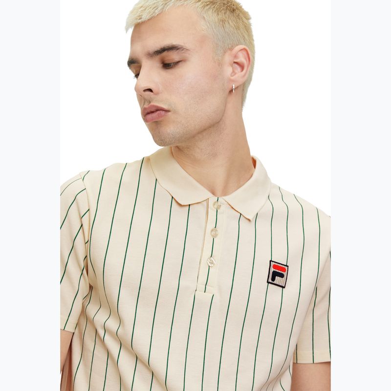 Tricou polo pentru bărbați FILA Luckenwalde antique white/adventurine striped 4