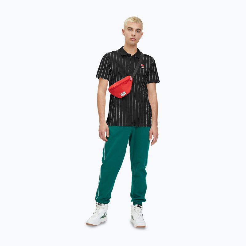 Tricou polo pentru bărbați FILA Luckenwalde black/bright white striped 2