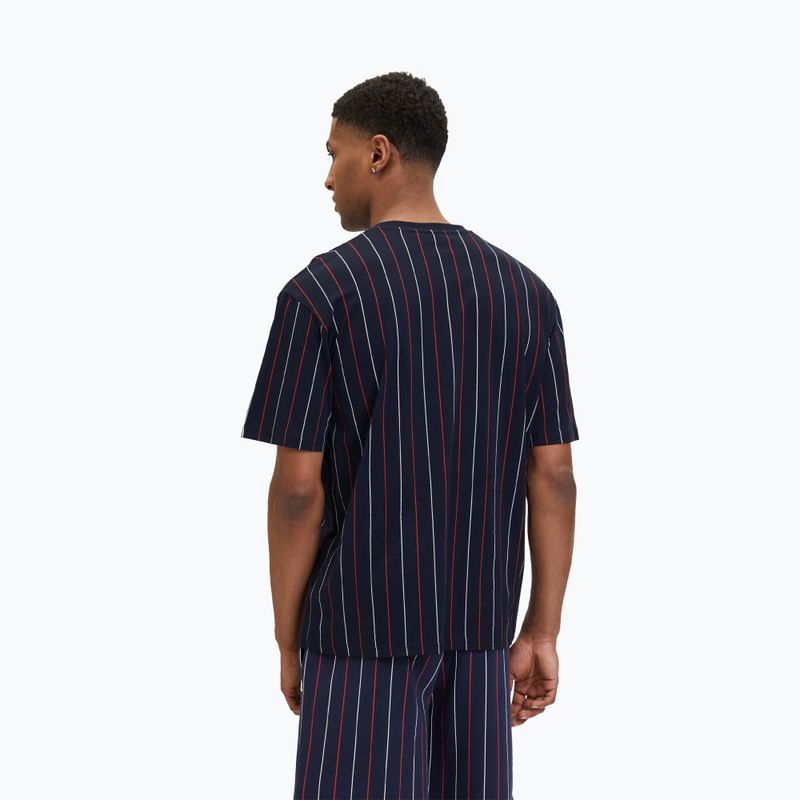 Tricou pentru bărbați FILA Lobito Pinstriped black iris/two color stiped