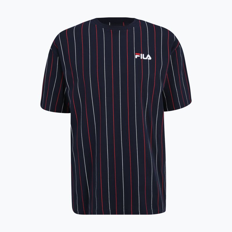 Tricou pentru bărbați FILA Lobito Pinstriped black iris/two color stiped