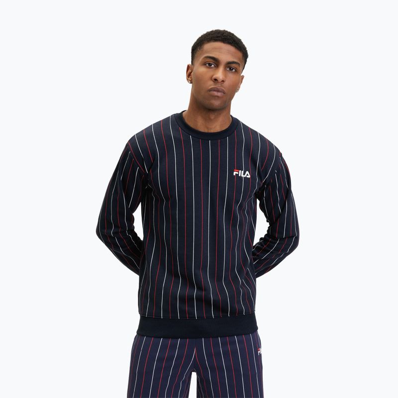 Bluză pentru bărbați FILA Lobito Pinstriped Crew black iris/two color stiped