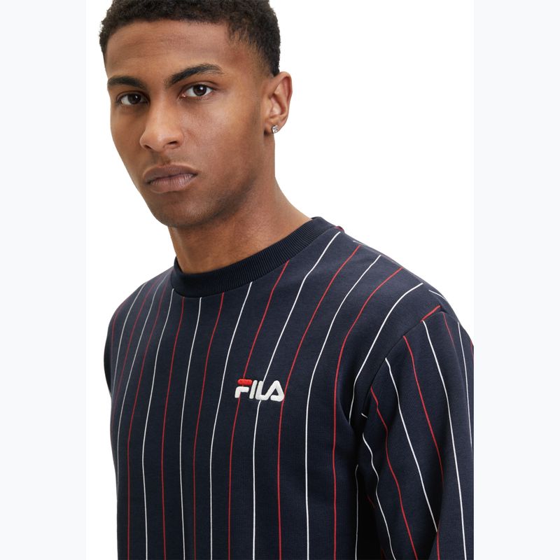 Bluză pentru bărbați FILA Lobito Pinstriped Crew black iris/two color stiped 4