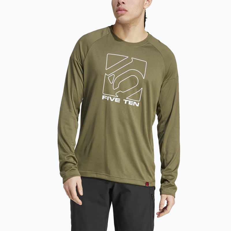 Longsleeve de ciclism pentru bărbați adidas FIVE TEN Long Sleeve Jersey olive strata 4