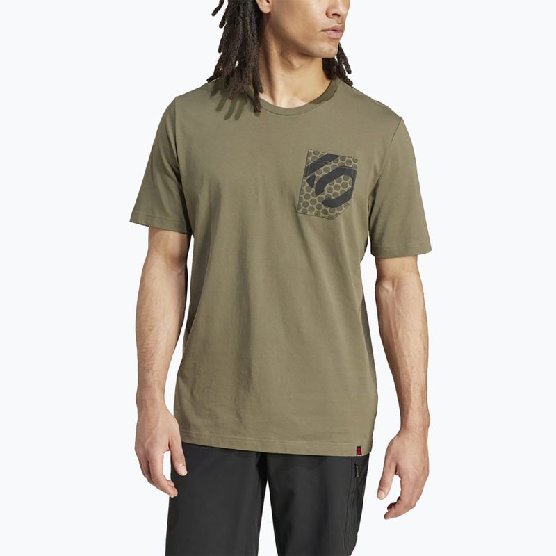Tricou de ciclism pentru bărbați adidas FIVE TEN Brand Of The Brave Tee olive strata