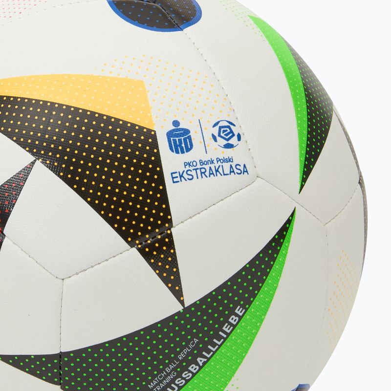 Minge de fotbal adidas Ekstraklasa Training white/black/glow blue mărime 4 3