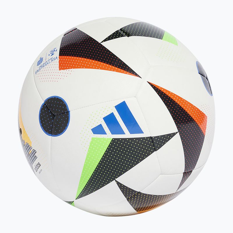 Minge de fotbal adidas Ekstraklasa Training white/black/glow blue mărime 4