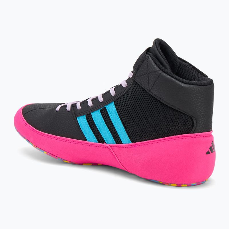 Încălțăminte de box adidas HVC Core Black/Signal Cyan/Yellow 3