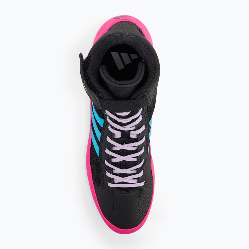 Încălțăminte de box adidas HVC Core Black/Signal Cyan/Yellow 5