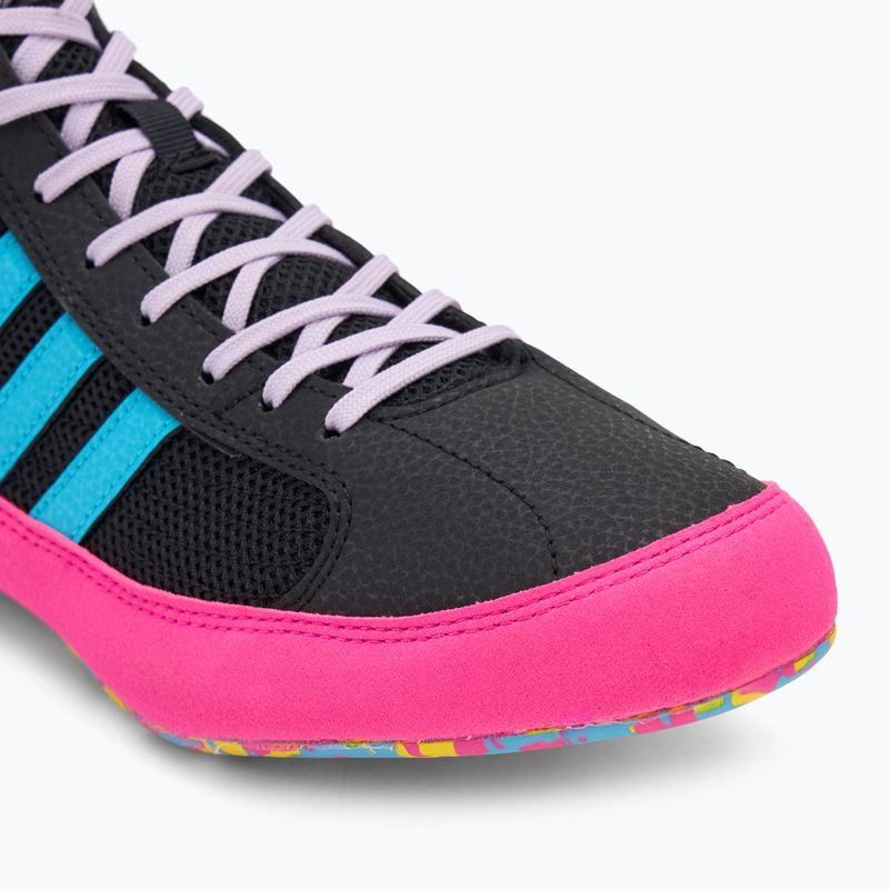 Încălțăminte de box adidas HVC Core Black/Signal Cyan/Yellow 7