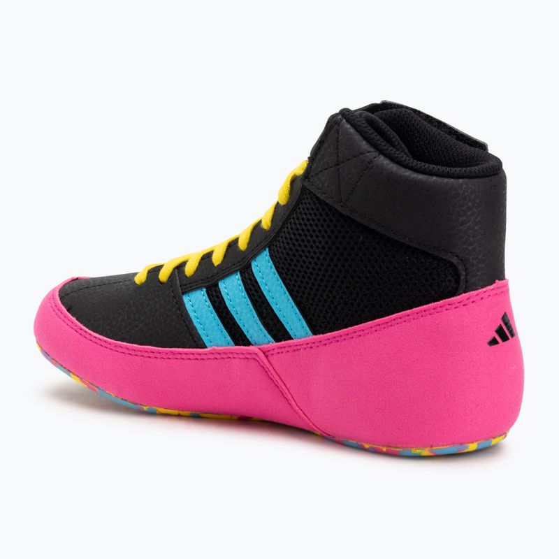 Încălțăminte de box pentru copii adidas Havoc core black/signal cyan/yellow 3