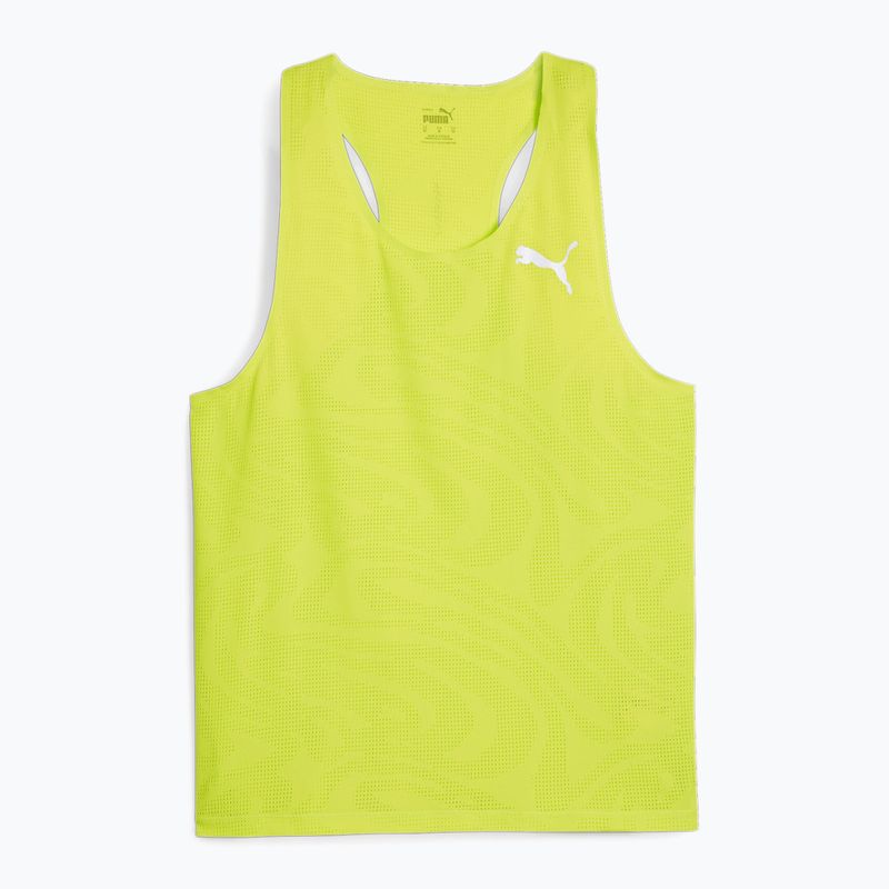 Tricou top de alergat pentru bărbați PUMA Run Ultraspun Singlet green