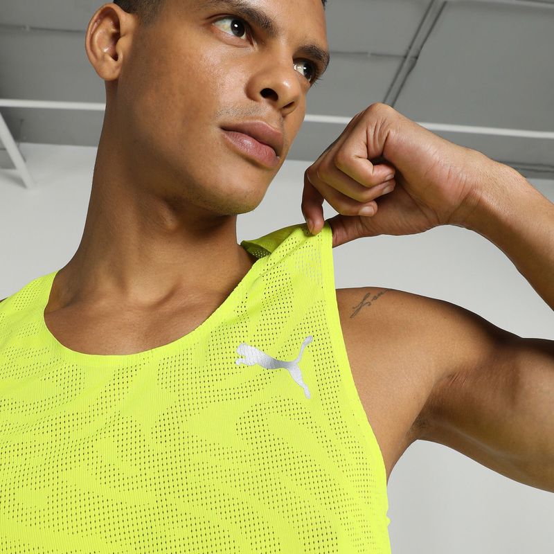 Tricou top de alergat pentru bărbați PUMA Run Ultraspun Singlet green