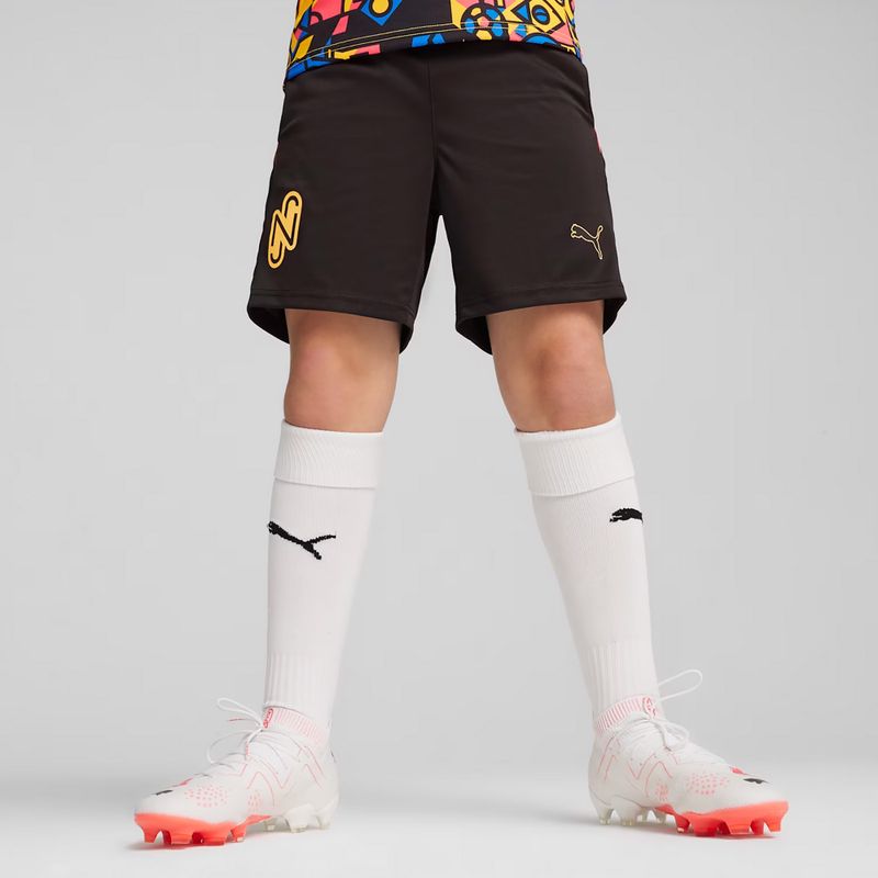 Pantaloni scurți de fotbal pentru copii PUMA Neymar Jr puma black/sunset glow 3