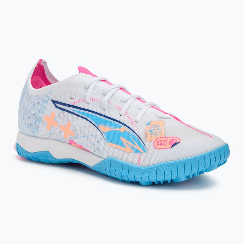 Încălțăminte de fotbal PUMA Ultra 5 Match Vol. Up TT puma white/luminous blue/poison pink/fizzy melon