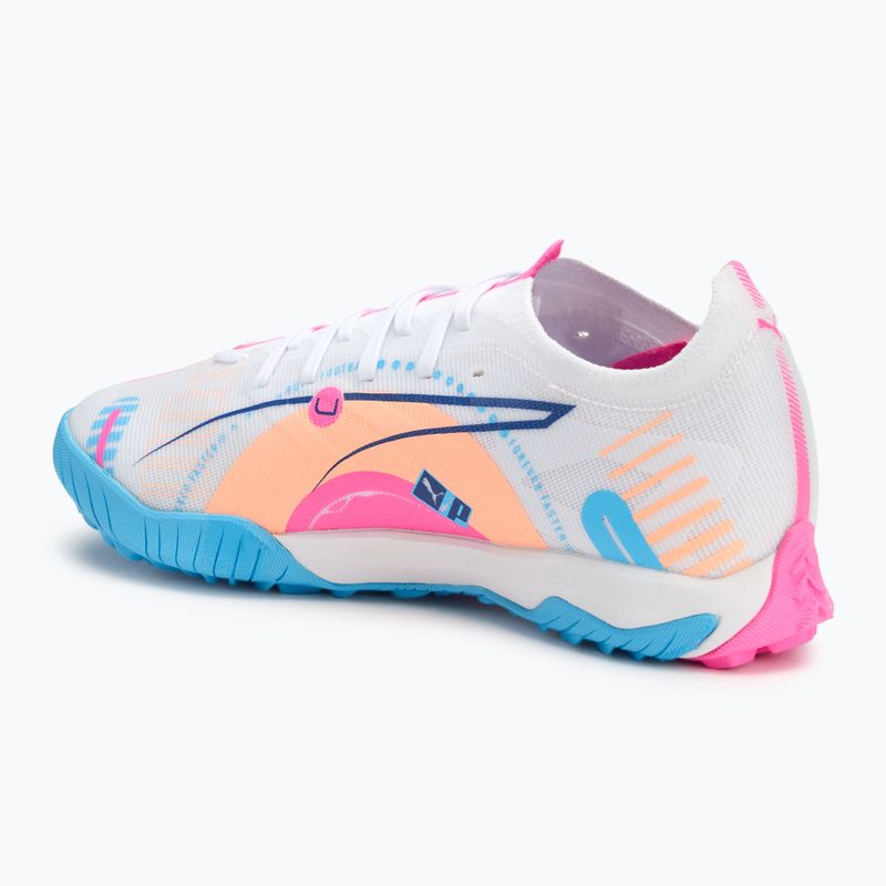 Încălțăminte de fotbal PUMA Ultra 5 Match Vol. Up TT puma white/luminous blue/poison pink/fizzy melon 3