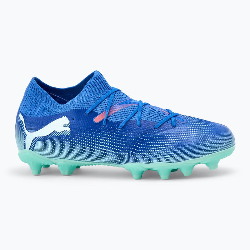 Încălțăminte de fotbal pentru copii PUMA Future 7 Match FG/AG Jr bluemazing/puma white/electric peppermint 2